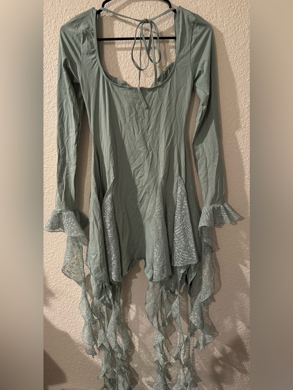 Sugar Thrillz Mint Green Handkerchief-Hem Mini Dress - Picture 7 of 7